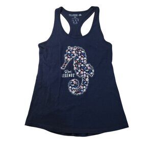 Reel Legends Tank Top Seahorse Navy‎ Blue Womens Small